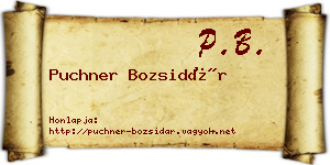 Puchner Bozsidár névjegykártya